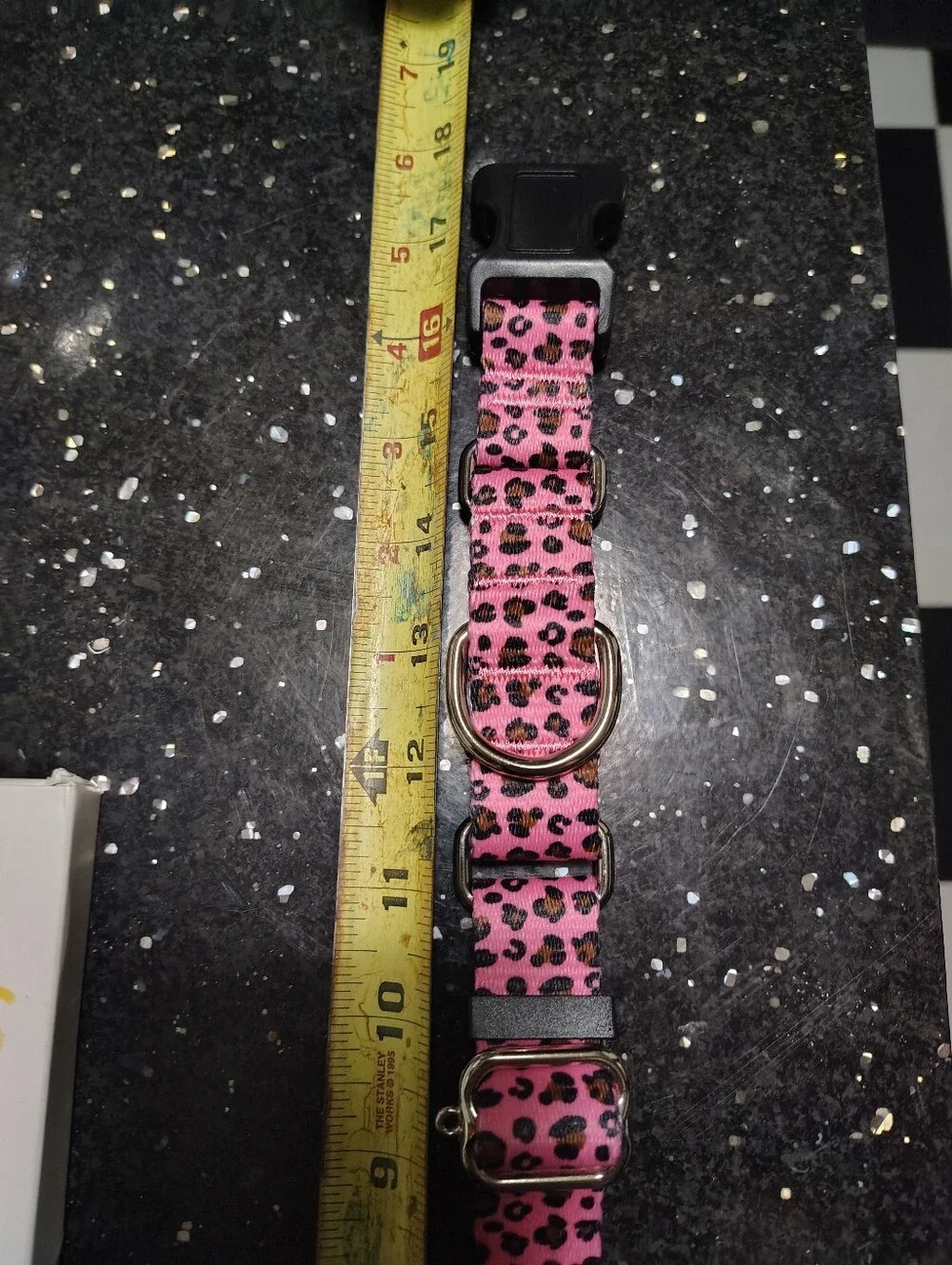 Medium Pink Leopard Print Adjustable Dog Collar New